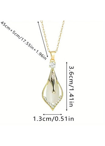 Набор украшений женский серьги и кулон золотистый с камнями бежевыми AurumLux007 Fashion Jewelry (360884129)