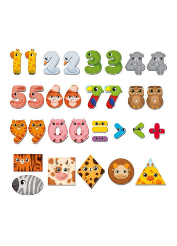 Дитяча розвиваюча магнітна гра "Диво-математика. Цифри та фігури" VT5411-19 31 магнит VladiToys (366815043)