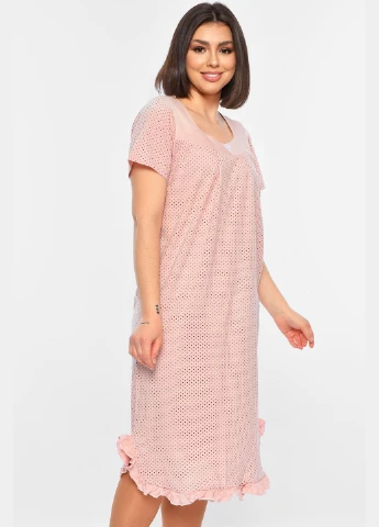 Нічна сорочка жіноча напівбатальна світло-рожевого кольору з принтом Let's Shop (315387747)