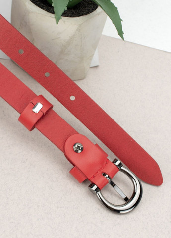 Ремень женский красный кожаный HC-2057 (125 см) с темной пряжкой HandyCover (289843071)