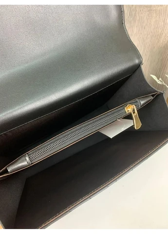 Жіноча міні сумочка клатч екошкіра 24х8,5х16 см чорна No Brand (398112173)