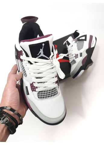 Білі Осінні кросівки чоловічі nike air jordan 4 paris-saint germain найк аір джордан No Brand