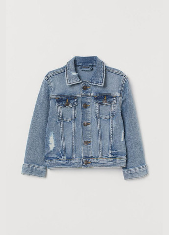 Блакитна демісезонна джинсова куртка на кнопках для дівчинки 0748998-004 блакитний H&M