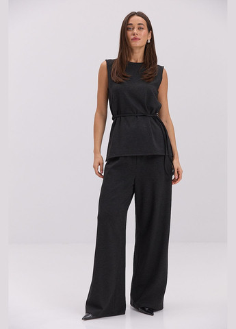 Женский трикотажный костюм с брюками и безрукавкой черный Arjen (324392960)