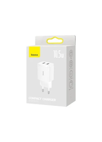 Мережевий зарядний пристрій Compact Charger 2U 10.5W EU білий CCXJ010202 Baseus (388781418)
