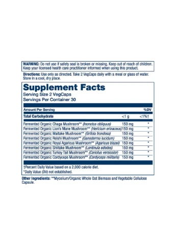 Org Grown Mushroom Complete 1200mg - 60 vcaps Solaray (392264639)
