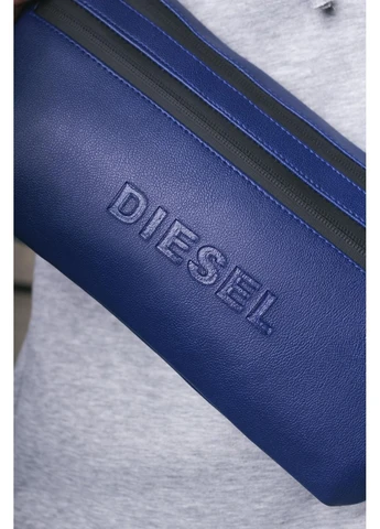 Спортивна синя бананка Diesel з екошкіри чоловіча якісна сумка через плече на кожен день трендова поясна барсетка No Brand (402462156)