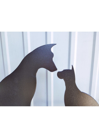 Флюгер Пес с котом металла 2 мм, флюгер на крышу No Brand (368896497)