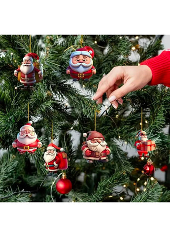 2D ялинкова іграшка з акрилу Дід Мороз (Святий Миколай) або підвіска в машину, підвіска на ключі No Brand (314813425)