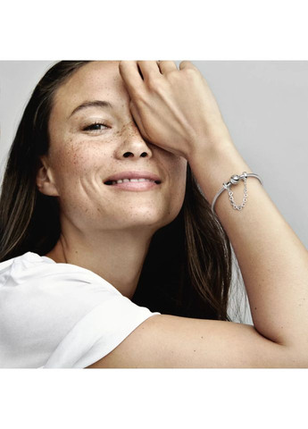 Серебряная защитная цепочка Пандора "Сердца" 792274C00 Kabluchka (355344638)