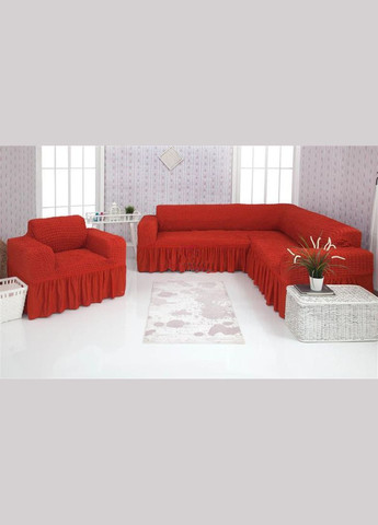Чохол на диван кутовий та крісло 03-223 Червоний Venera (268547668)