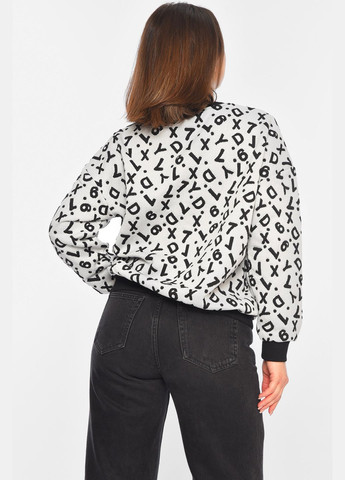 Сірий демісезонний светр жіночий сірого кольору з принтом пуловер Let's Shop