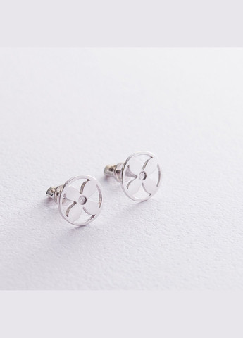 Золоті сережки - пусети Конюшина с06533 Oniks (264023163)