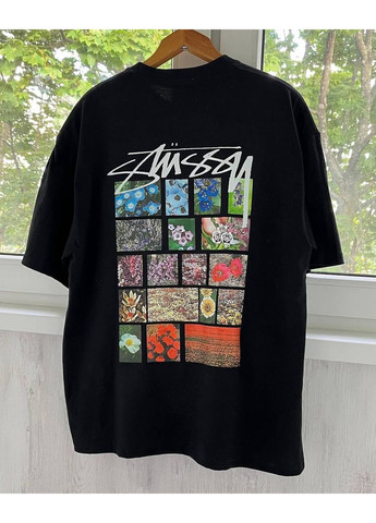 Біла футболка чорна, біла з красивим переднім принтом в стилі stussy No Brand