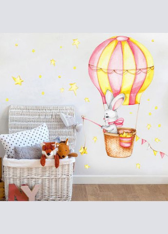 Декоративні наклейки Зайчик у повітряній кулі (лист 40 х 60 см) Б156-12 Sproutfox (302241639)