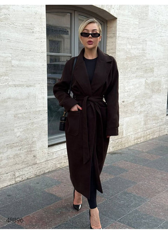 Коричневое демисезонное Пальто кашемировое женское Byron