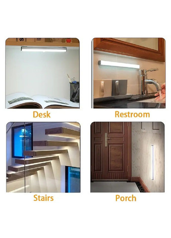 Светильник лампа аккумуляторный с датчиком движения зарядкой через USB 3 режима яркости 20 см (477653-Prob) Холодный белый Unbranded (298834004)