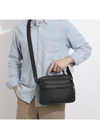 Мужская сумка-барсетка с ручкой кожаная с ремнем через черное плечо BX-14440B Bexhill (341309618)