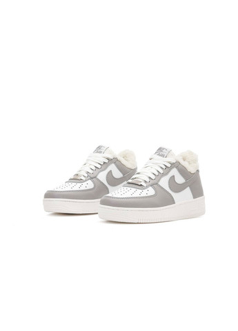 Кросівки зимові жіночі Nike Air Force 1 winter low gray white fur | Найк Аір Форс 1 низькі сірі білі з хутром No Brand сірі зими (309006142)