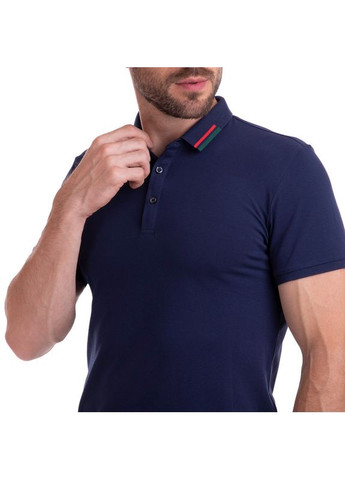 Комбинированная футболка мужская поло ld-7323 темно-синий (06506043) Lingo