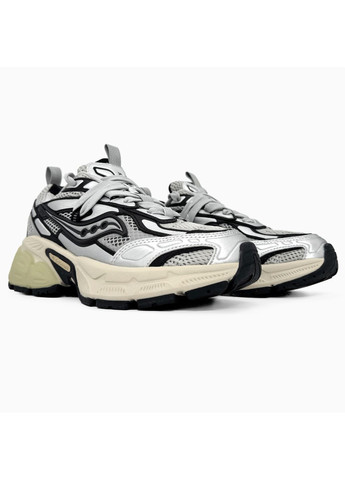 Срібні Осінні кросівки чоловічі і жіночі Saucony 2k Cavalry Silver Black | Сауконі 2К Кавалрі