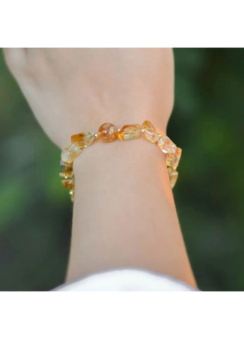 Браслет натуральний камінь Цитрин +вставки золото, фур-ра гіп-ний сплав d-10х7мм+- обхват 18см No Brand Браслет (362695414)
