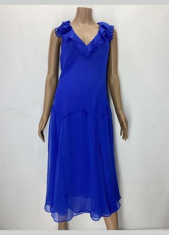 Синее кэжуал платье годе Ralph Lauren однотонное