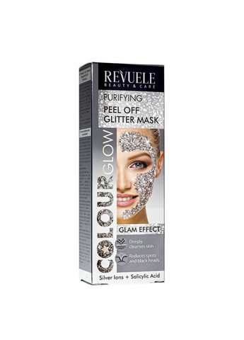 Маска пленка для лица очищающая Color Glow Purifying Pell-Off Glitter Mask REVUELE (338426437)