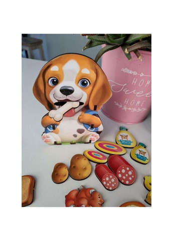 Настольная развивающая игра "Накорми собачек" пазл-сортер 17х18х6 см No Brand (289365950)