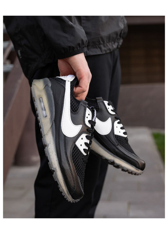 Черные демисезонные кроссовки мужские terrascape black white, вьетнам Nike Air Max 90