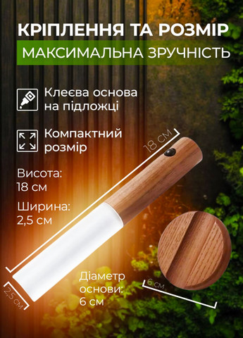 Аккумуляторный светильник с датчиком движения лампа на магните LED ночник переносной с креплением на стену Allthings (362137023)