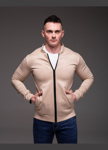 Мужской замшевый бомбер без подкладки. Vakko на молнии (336491744)