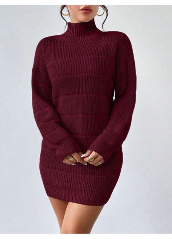 Бордова повсякденний сукня SHEIN однотонна