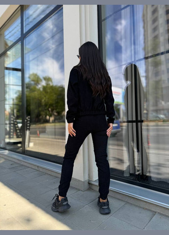 Прогулочный костюм из микро-вельвета на молнии черного цвета 32334 No Brand (327432275)