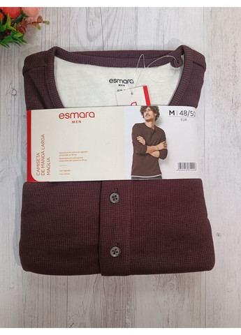 Чоловічий лонгслів men Esmara однотонний бордовий повсякденні