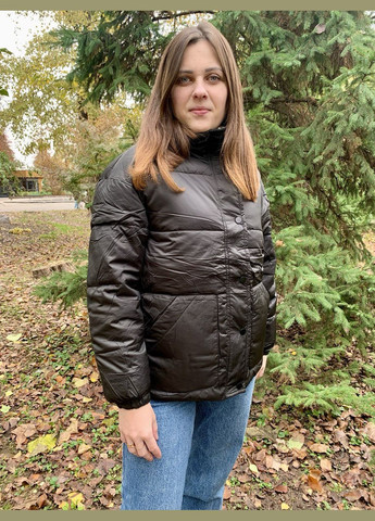 Черная осенняя женская куртка на синтепоне No Brand