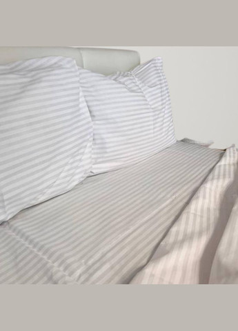 Комплект постільної білизни Полуторний в кремову смужку No Brand (324832918)