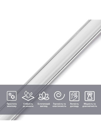 Молдинг 3000х20х8,5 мм Білий зі сріблом SW-00002674 Sticker Wall (354655496)