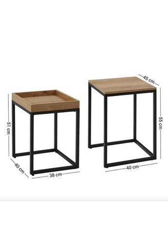Комплект журнальных столиков Ascet в стиле Loft 2 штуки Leobert (361952856)