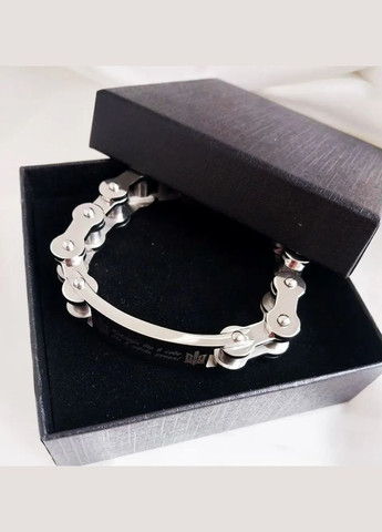 Цепочка на руку мужская с гравировкой, браслет цепь с надписью серебристый, 21 см No Brand (305830369)