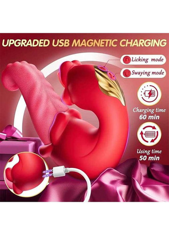 Двойной вибратор язык Vibratex 10 режимов вибрации и 10 режимов лизания No Brand (368893541)