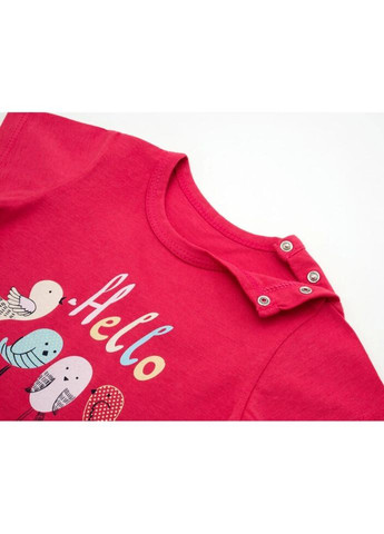 Фуксиновая демисезонная футболка детская с птичками (57852-98g-fucsia) Bimini