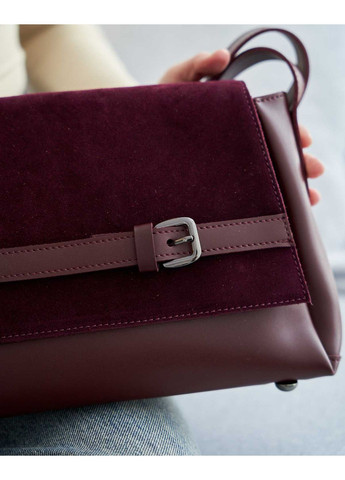 Женская сумочка Лилит бордовая натуральная замша сумка для женщин с магнитом и молнией ProDobro (367264112)