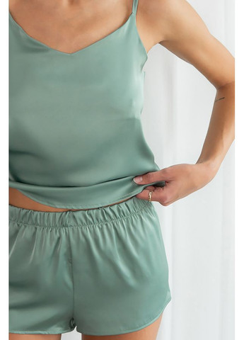 М'ятна всесезон комплект шовковий з шортами shalfey майка + шорти Forly