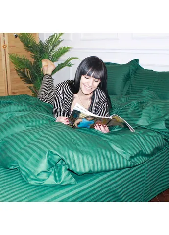 Постельное белье SatinStripe 30-0017Green 220х240 (2200005254103) Mirson SatinStripe 30-0017Green 220х240 King Size (379022453)