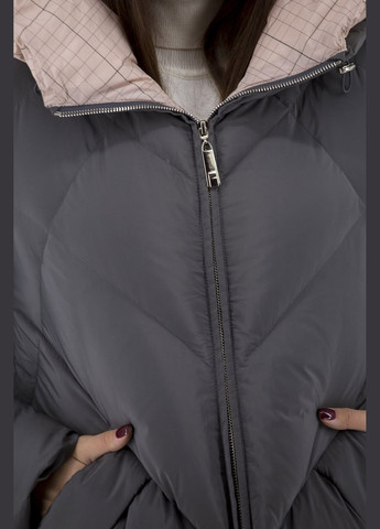 Сірий зимній Пуховик No Brand