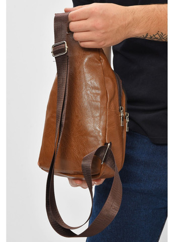 Сумка чоловіча через плече з екошкіри коричневого кольору Let's Shop (364846351)