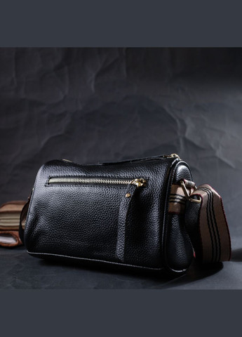 Сумка жіноча через плече з шкіряною прикрасою 22262 Чорний Vintage (302008801)