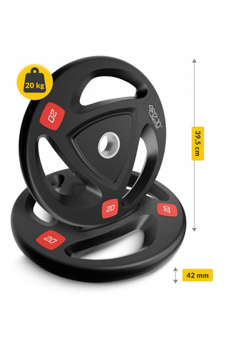 Диск олимпийский 1 x 20 кг 51 мм металлический, прорезиненный Black () 4FIZJO P-5905973401296 (341528818)