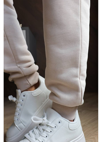 Жіночий спортивний костюм двійка на флісе бежевий No Brand (362045740)